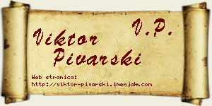 Viktor Pivarski vizit kartica
